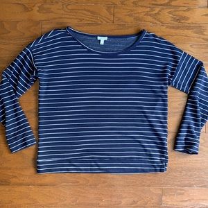 Soft Joie Striped Lightweight Sweatshirt Top Navy & White Coastal Size Medium